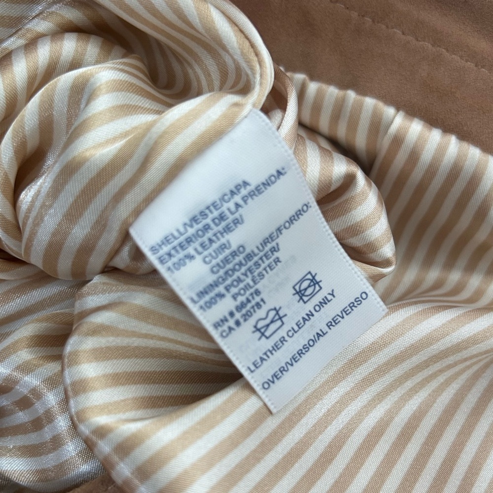 Tommy Hilfiger Vintage 100% Suede Leather Button-Front Tan A-Line Skirt Size 6 - Picture 9 of 12